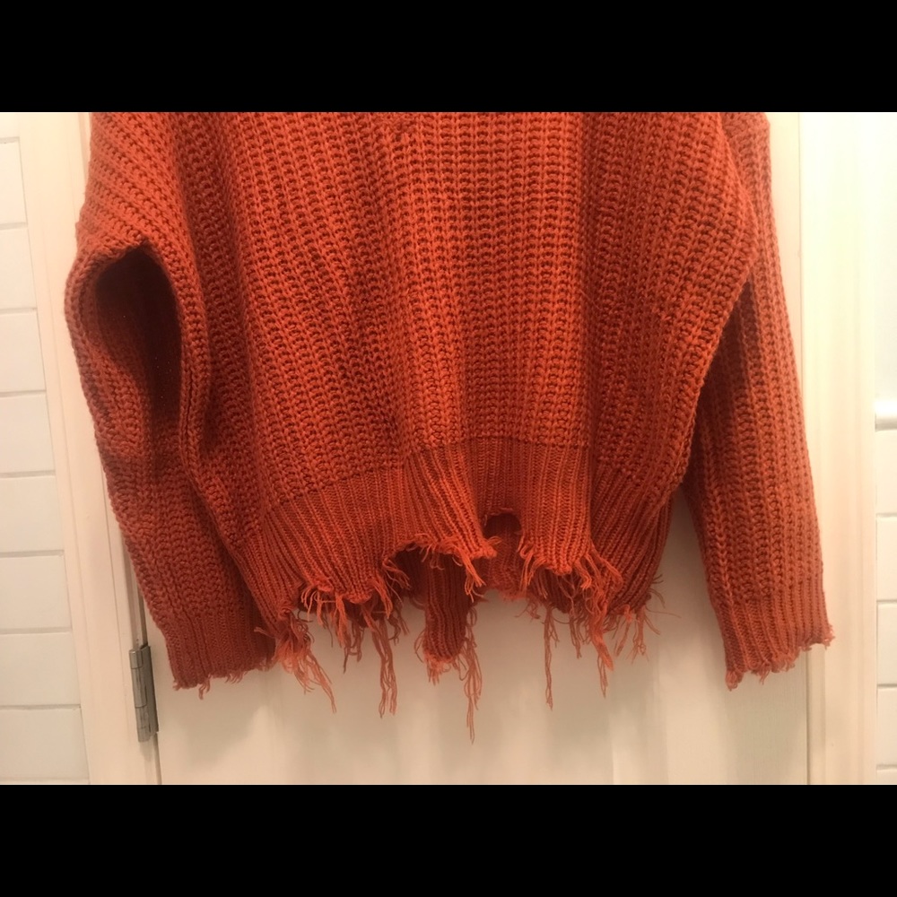 Pink Lily (M) Burnt Orange Sweater - Picture 4 of 4